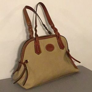 Dooney and Bourke leather & Canvas large dome bag